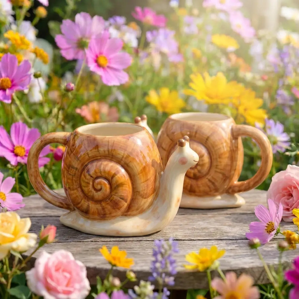 Snail Ceramic Mug | Handmade Whimsical Garden Coffee & Tea Cup Siporia