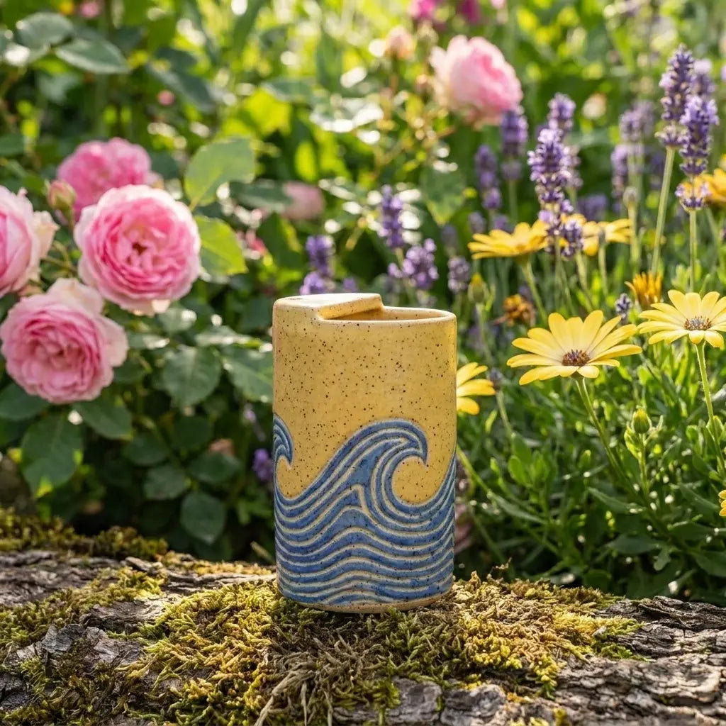 Ocean Wave Ceramic Mug | Handmade Coastal Coffee & Tea Cup Siporia