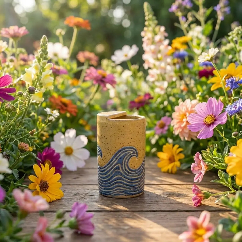 Ocean Wave Ceramic Mug | Handmade Coastal Coffee & Tea Cup Siporia