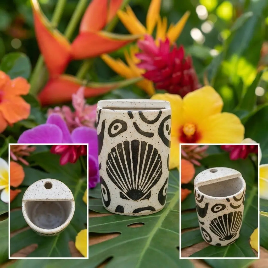 Coastal Seashell Ceramic Mug | Handmade Beach Coffee & Tea Cup Siporia