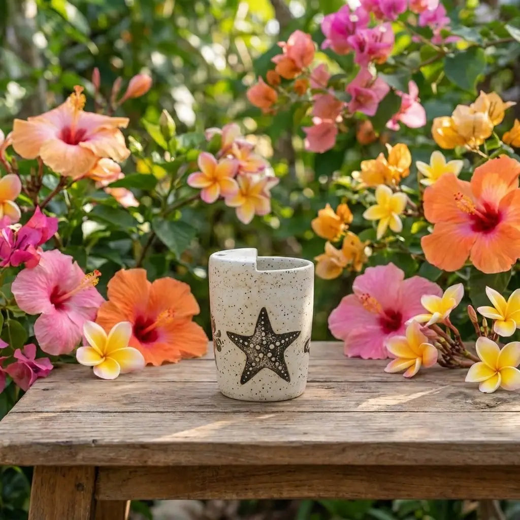 Starfish Ceramic Mug | Handmade Coastal Ocean Coffee & Tea Cup Siporia