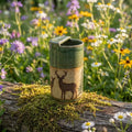 Woodland Deer Stoneware Mug | Rustic Forest Handmade Ceramic Coffee Cup Siporia