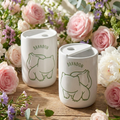 Hand-Painted Leaf Dinosaur Ceramic Mug | Cute Plant Monster Stoneware Coffee Cup Siporia
