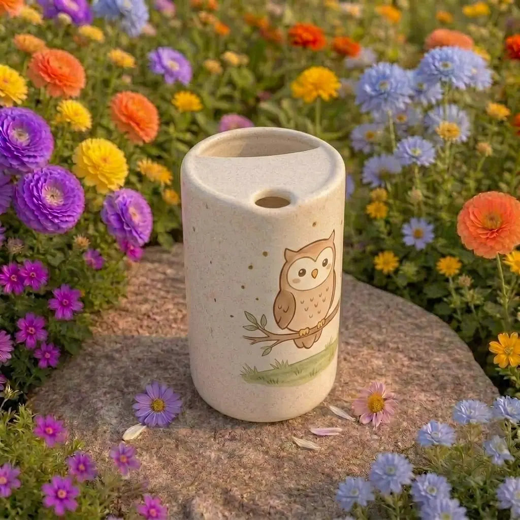 Handmade Owl Ceramic Mug | Cute Woodland Animal Coffee Cup Siporia