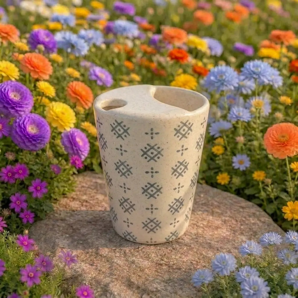 Geometric Tribal Pattern Ceramic Mug | Handmade Artisan Tea & Coffee Cup Siporia