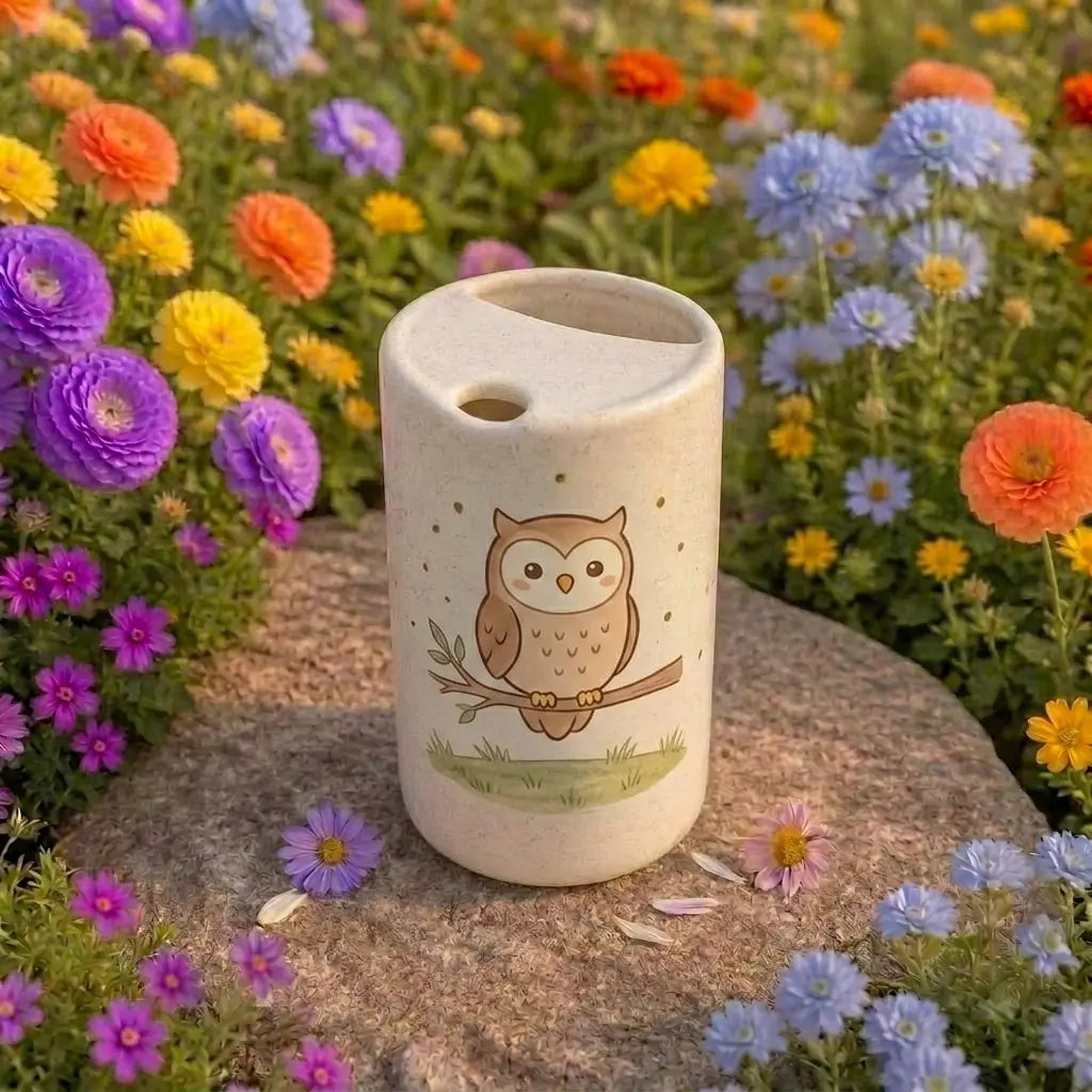 Handmade Owl Ceramic Mug | Cute Woodland Animal Coffee Cup Siporia