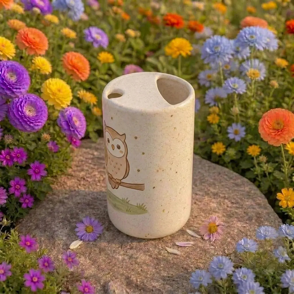 Handmade Owl Ceramic Mug | Cute Woodland Animal Coffee Cup Siporia