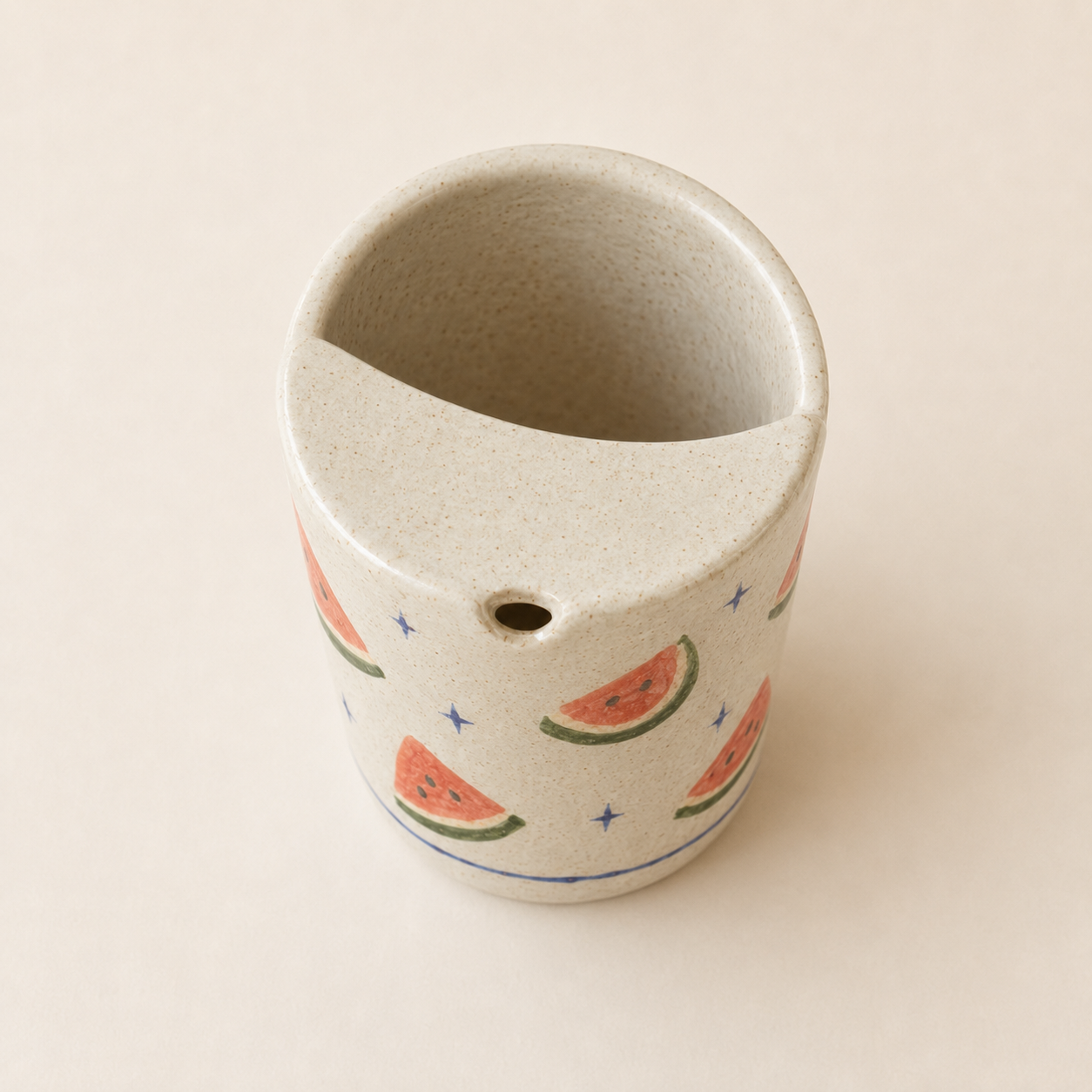 Hand-Painted Watermelon Ceramic Travel Mug