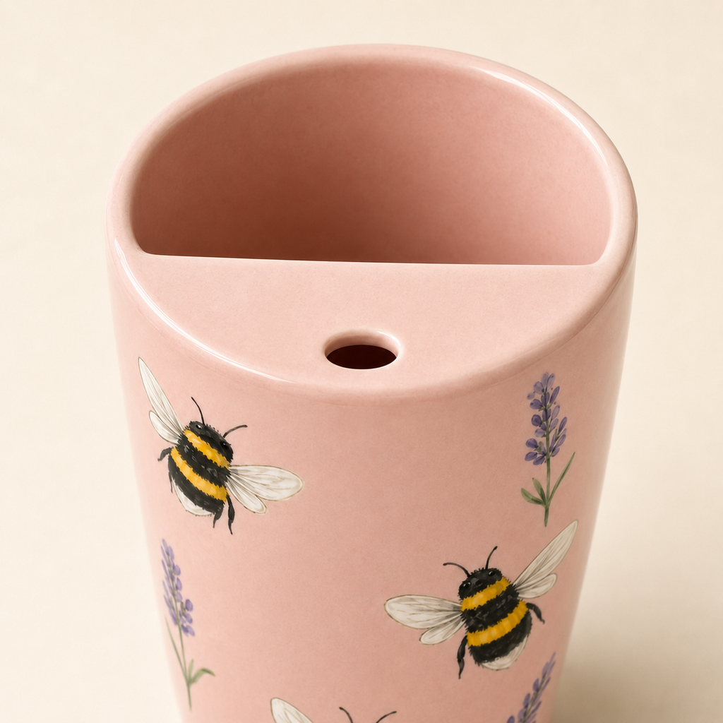 Blush Bumblebee Handmade Ceramic Travel Mug