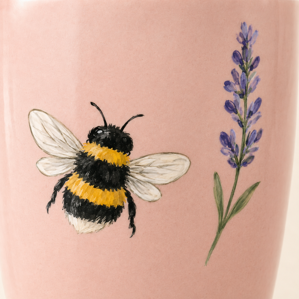 Blush Bumblebee Handmade Ceramic Travel Mug