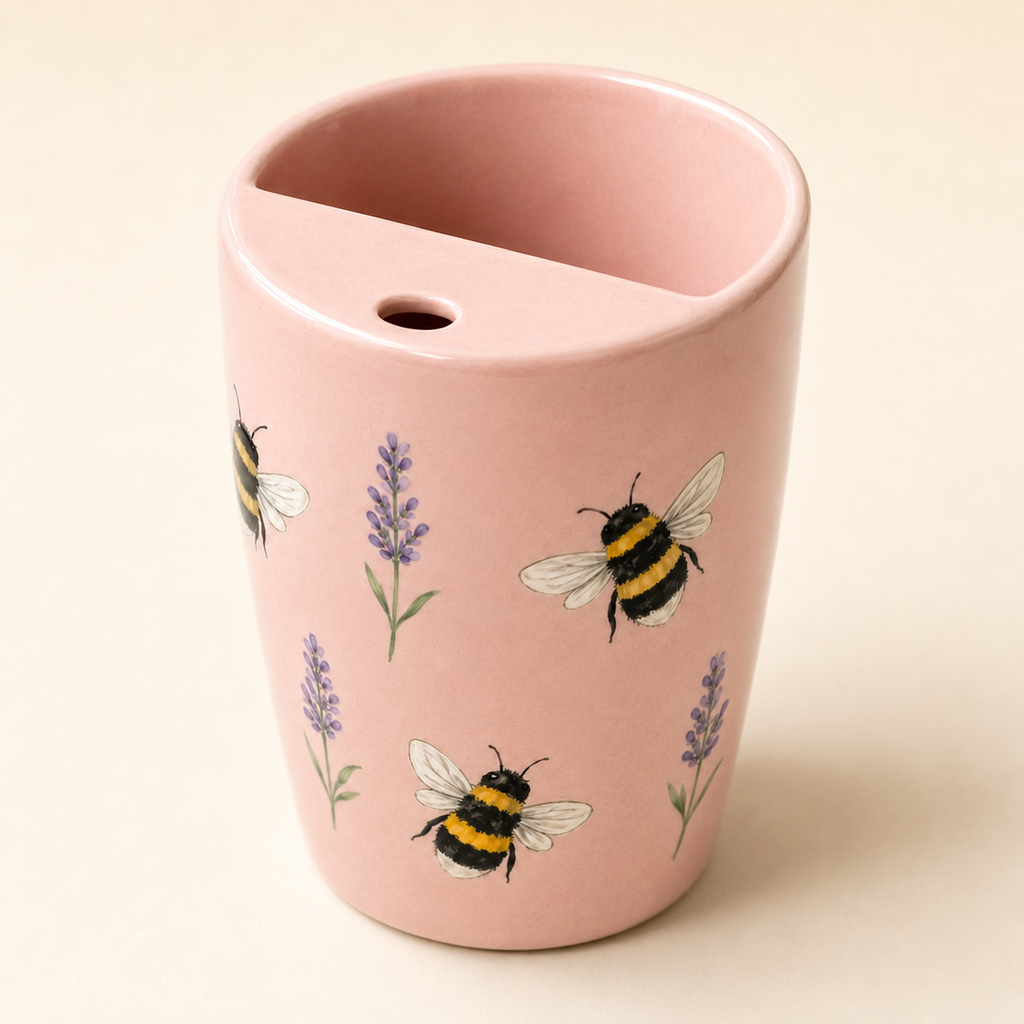 Blush Bumblebee Handmade Ceramic Travel Mug