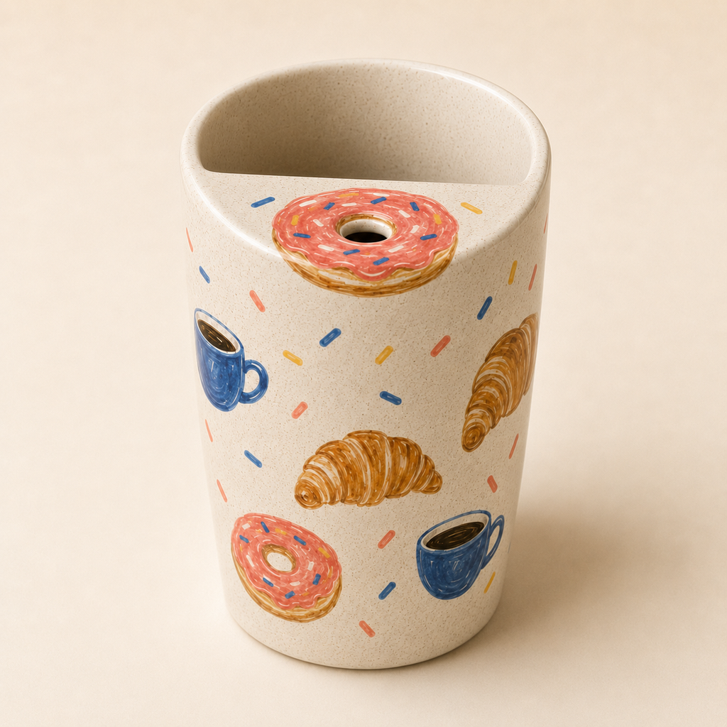 Donut Break Ceramic Travel Mug