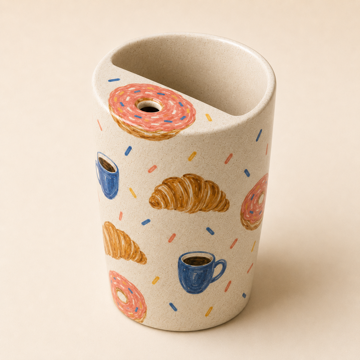 Donut Break Ceramic Travel Mug