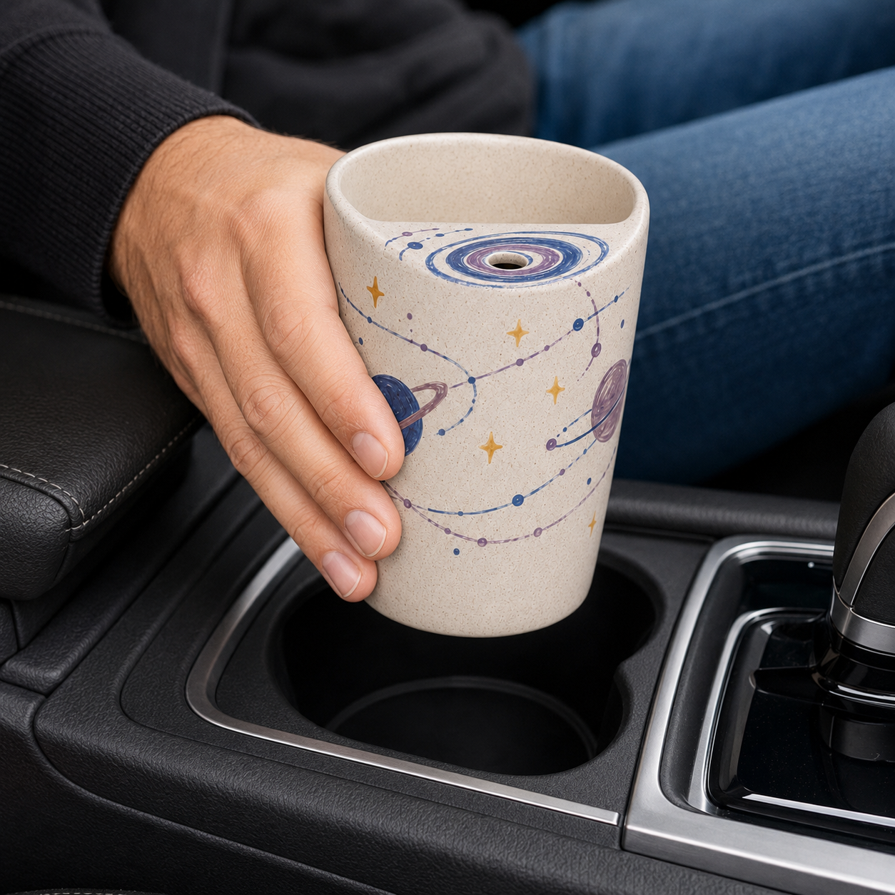 Cosmic Sip Ceramic Travel Mug