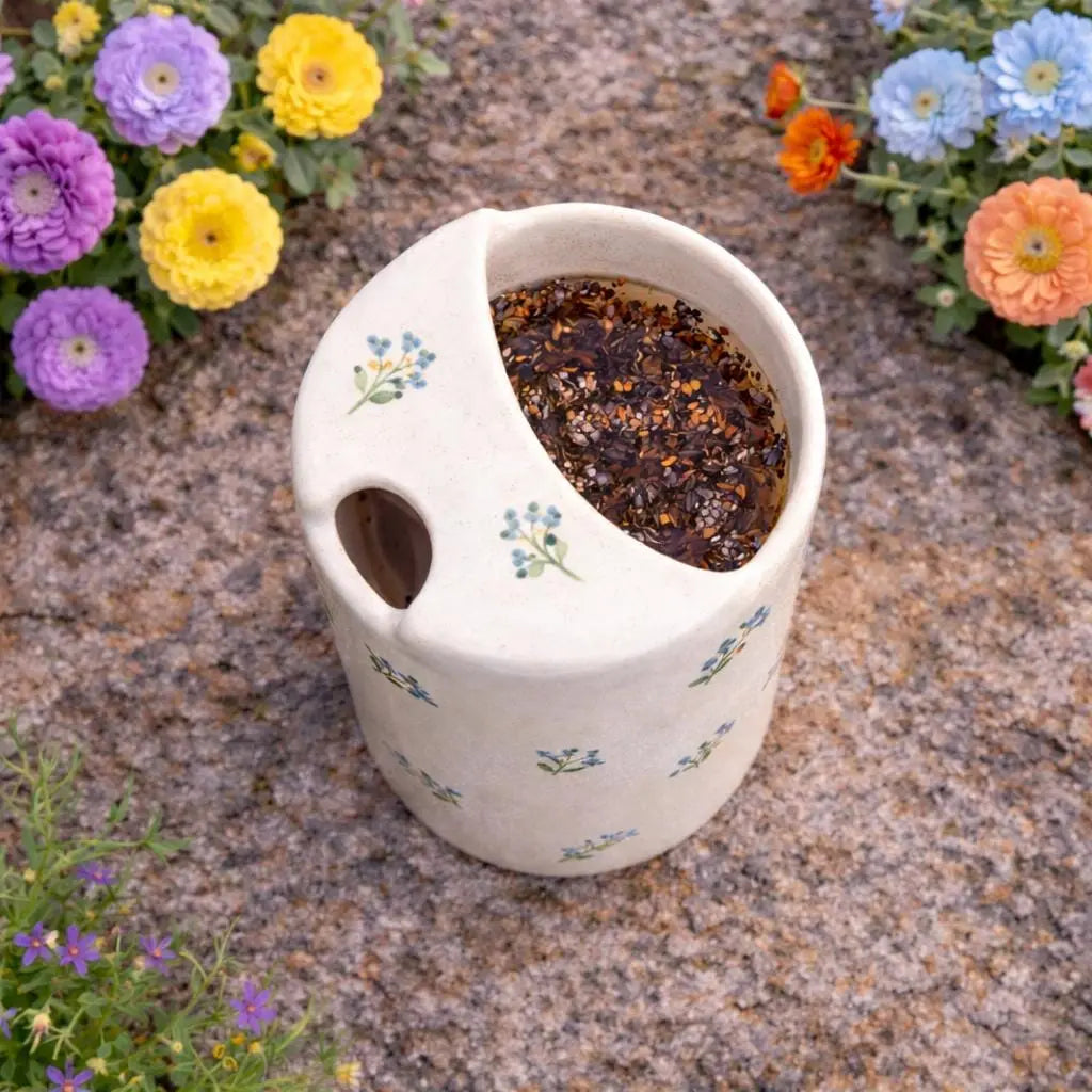 Handmade Minimal Floral Ceramic Mug – Soft Aesthetic Coffee Cup, Cozy Tea Mug Siporia