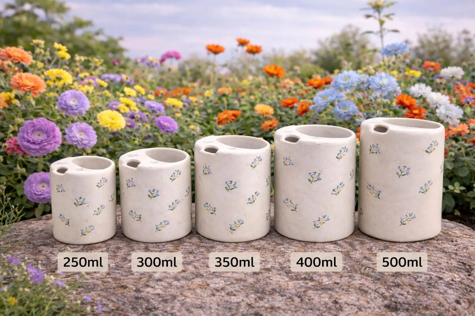 Handmade Minimal Floral Ceramic Mug – Soft Aesthetic Coffee Cup, Cozy Tea Mug Siporia
